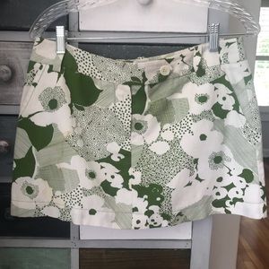 Trina Turk green print mini skirt